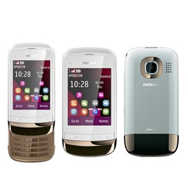 Nokia C2-02 Touch and Type, bílo-zlatá